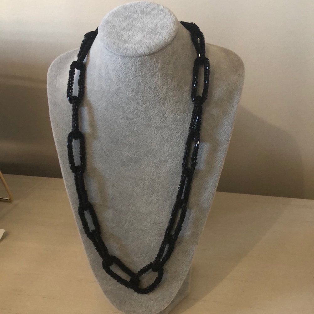 Jet bead style necklace